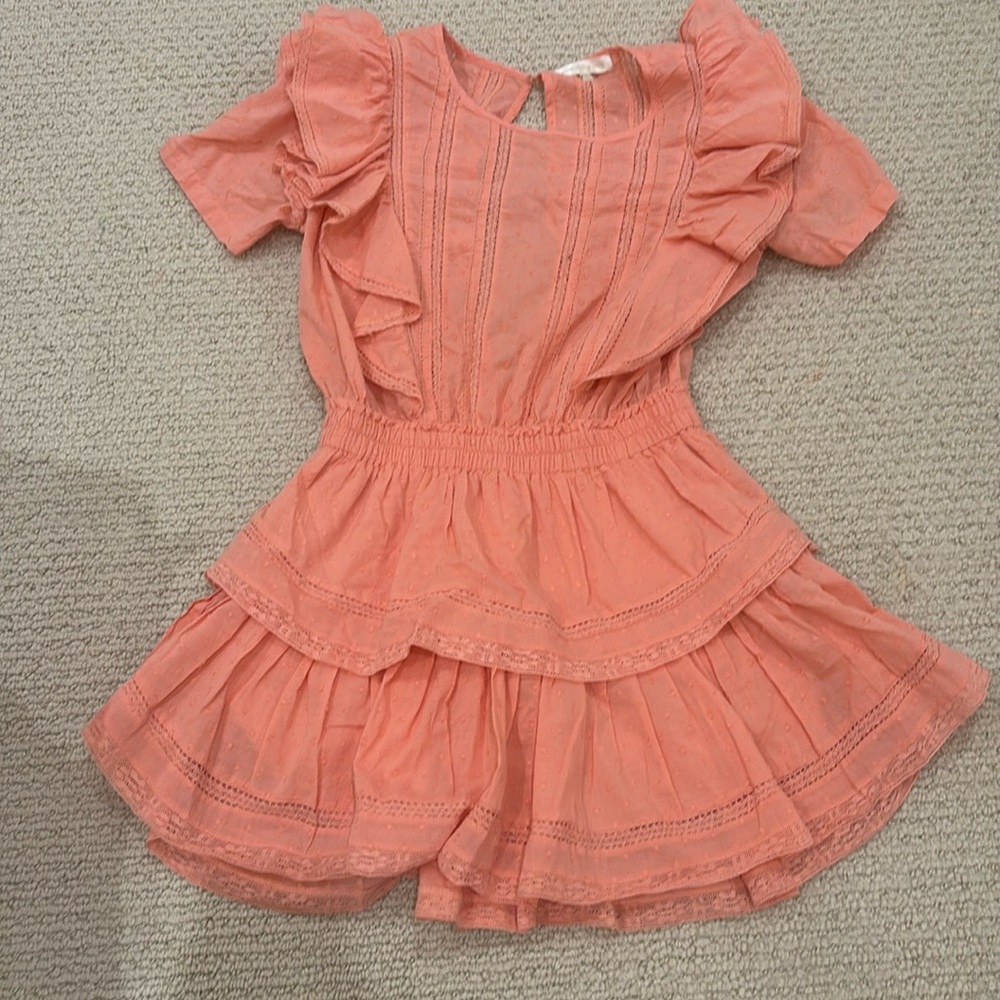 Love Shack Fancy- Ruffled peach colored dress